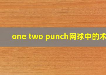 one two punch网球中的术语